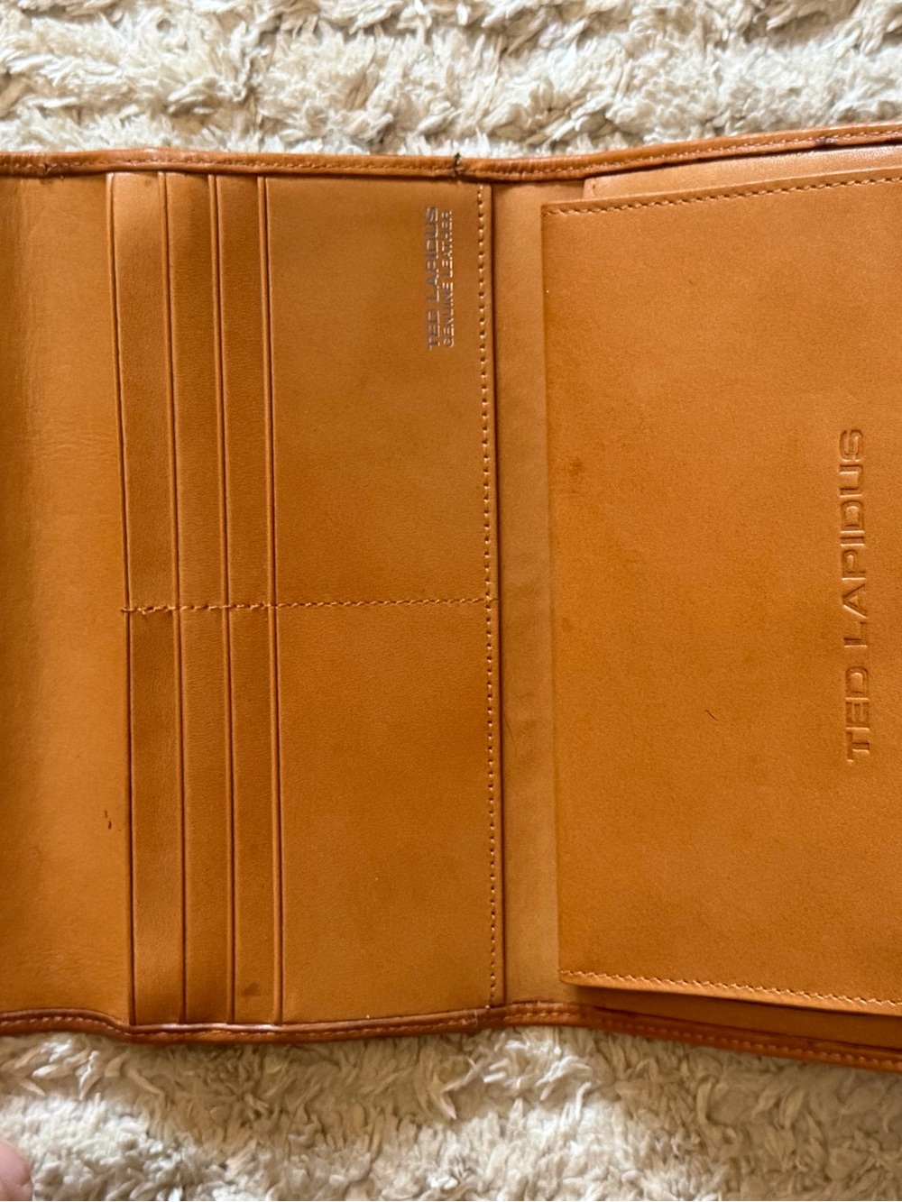 NWOT Vintage Ted Lapidus Monogram Tote Bag & Wallet Set Deadstock Tan - Picture 13 of 14